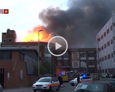 Flames destroy factory in Leicester