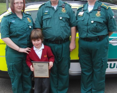 Brave Jack Receives Award from Ambulance Service