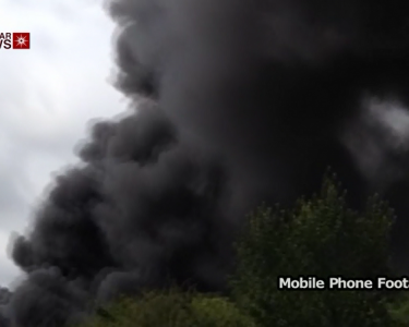 Fire on M1 next to Meridian Business Park, Leicester