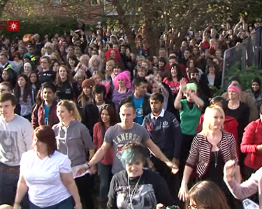 Hundreds Dance to Raise Money For Charities at De Montfort University Flash Mob