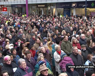 Crowds come together to watch Christ in the Centre on Good Friday