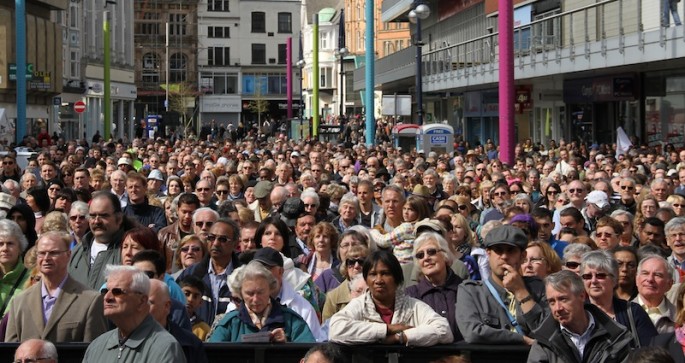 Thousands celebrate Good Friday in Leicester at the 2014 event.  Credit. Pukaar News
