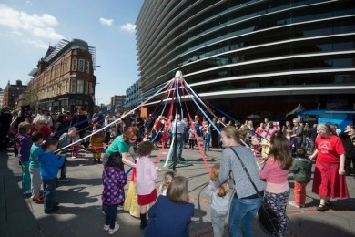 Maypole Dancing at Orton Square Credit: Leicester City Council