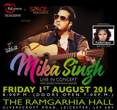 Mika Singh Leicester Concert cancelled. Credit. TLC Events