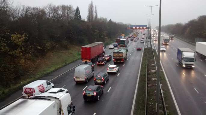 Carriageway was closed northbound between junction 21a and 22 since around 6.45pm last night. Credit. Pukaar News