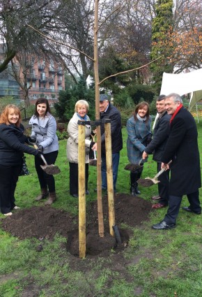 Tree Planting in Leicester to commemorate Domestic Violence victims.  Credit. Leicestershire Police