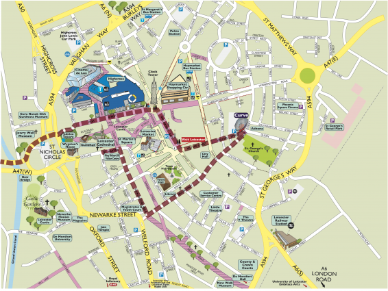 Map of the cortege route through the city on Sunday 22 March. Credit. Leicester City Council