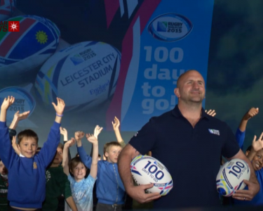 Leicester School Children Celebrate 100 Days to 2015 Rugby World Cup
