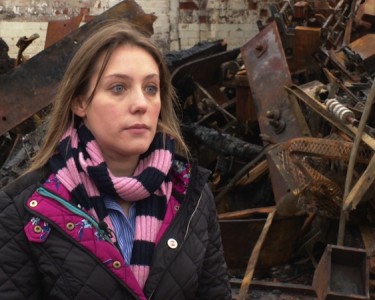 Family Visits Ruins of Leicester Factory Fire