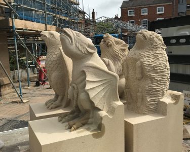 NEWLY CARVED GROTESQUES ARRIVE AT LEICESTER CATHEDRAL
