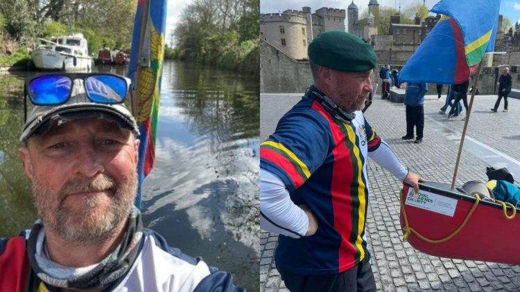 Leicester Time: Leicester canoeist paddles to London for charity